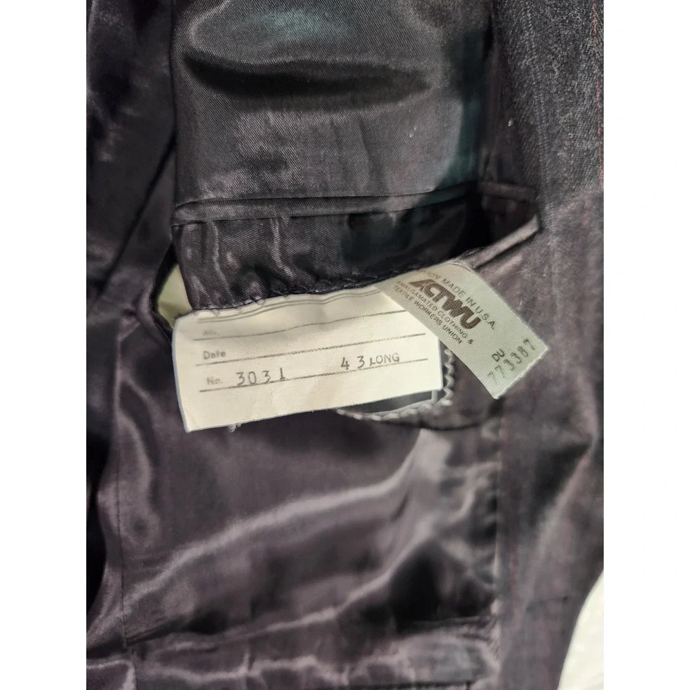 Saks Fifth Avenue Mens Wool Lined Pin Striped Blazer Gray 43L 5th Ave Jacket